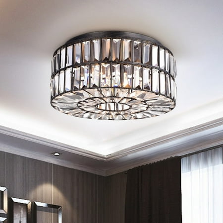 The Lighting Justina Crystal Glass Prism Flush Mount The Lighting Justina Crystal Glass Prism Flush Mount Chandelier In Antique Black