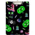 thumbnail image 1 of FMSHPON Halloween Neon Pumpkin Skull Spider Clipboard Hardboard Wood Nursing Clip Board and Pull for Standard A4 Letter 13x9 inches, 1 of 5