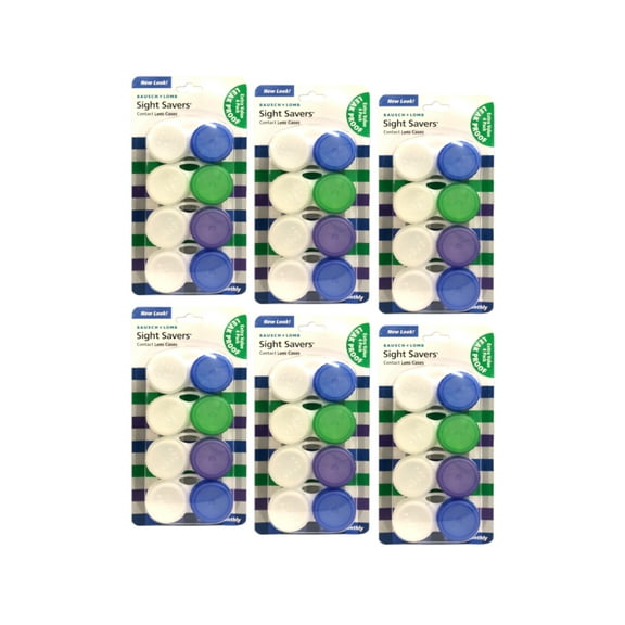 Bausch & Lomb Sight Savers Contact Lens Cases, 4 Count - Pack of 6
