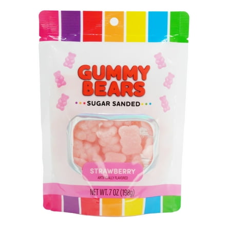 Hilco Strawberry Sugar Sanded Gummy Bears, 7 oz Regular Size