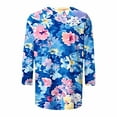 thumbnail image 4 of CYMMPU Tunic Tops 3/4 Sleeve Crew Neck Blouses for Women Dressy Casual Loose Fit Fall Fashion Shirts Spring Tops Floral Printed Lightweight Basic T-Shirts Multicolor XXXXL, 4 of 5