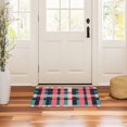 thumbnail image 3 of Yayeee Doormat for Indoor Entrance 32" x 20" Non Slippery Floor Rug, Red Teal Stripes, 3 of 8