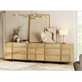thumbnail image 6 of WAMPAT Modern 18-Drawers Dresser for Bedroom, Wooden Chest of Drawers with T-Shaped Wood Legs, Storage Cabinet and Closet Organizer for Bedroom, Hallway, Living Room, Oak, 6 of 11