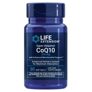 Life Extension Super Ubiquinol CoQ10 with Enhanced Mitochondrial Support – 200 mg, Shilajit – Promotes Heart Health, Cell Energy, Oxidative Stress – Gluten-Free, Non-GMO – 30 Softgels