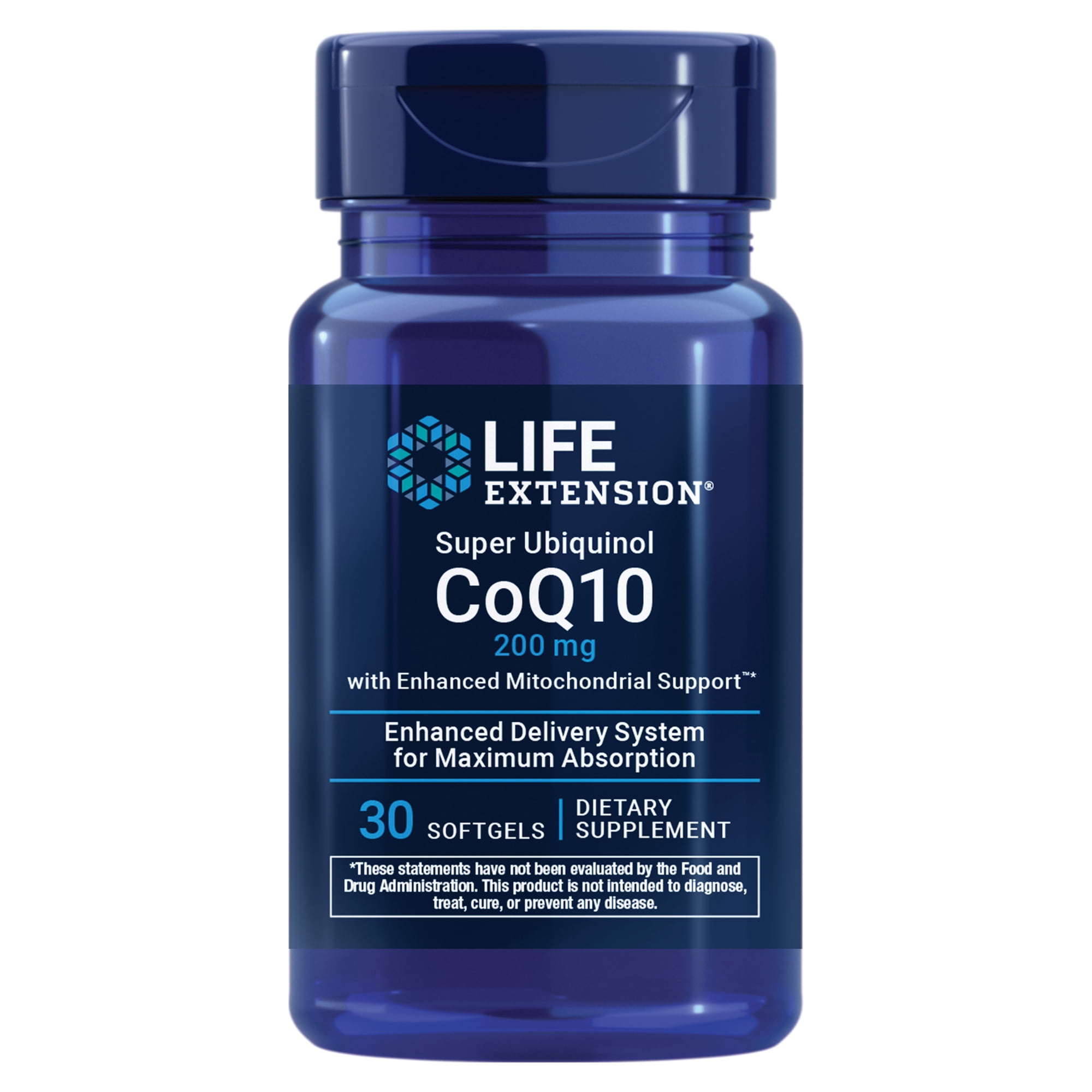 Life Extension Super Ubiquinol CoQ10 with Enhanced Mitochondrial Support – 200 mg, Shilajit – Promotes Heart Health, Cell Energy, Oxidative Stress – Gluten-Free, Non-GMO – 30 Softgels