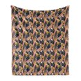thumbnail image 1 of Abstract Soft Flannel Fleece Throw Blanket, Polygonal Artwork Illustration with Flourish Ornamental Creative Shapes Print, Cozy Plush for Indoor and Outdoor Use, 60" x 80", Multicolor, by Ambesonne, 1 of 5