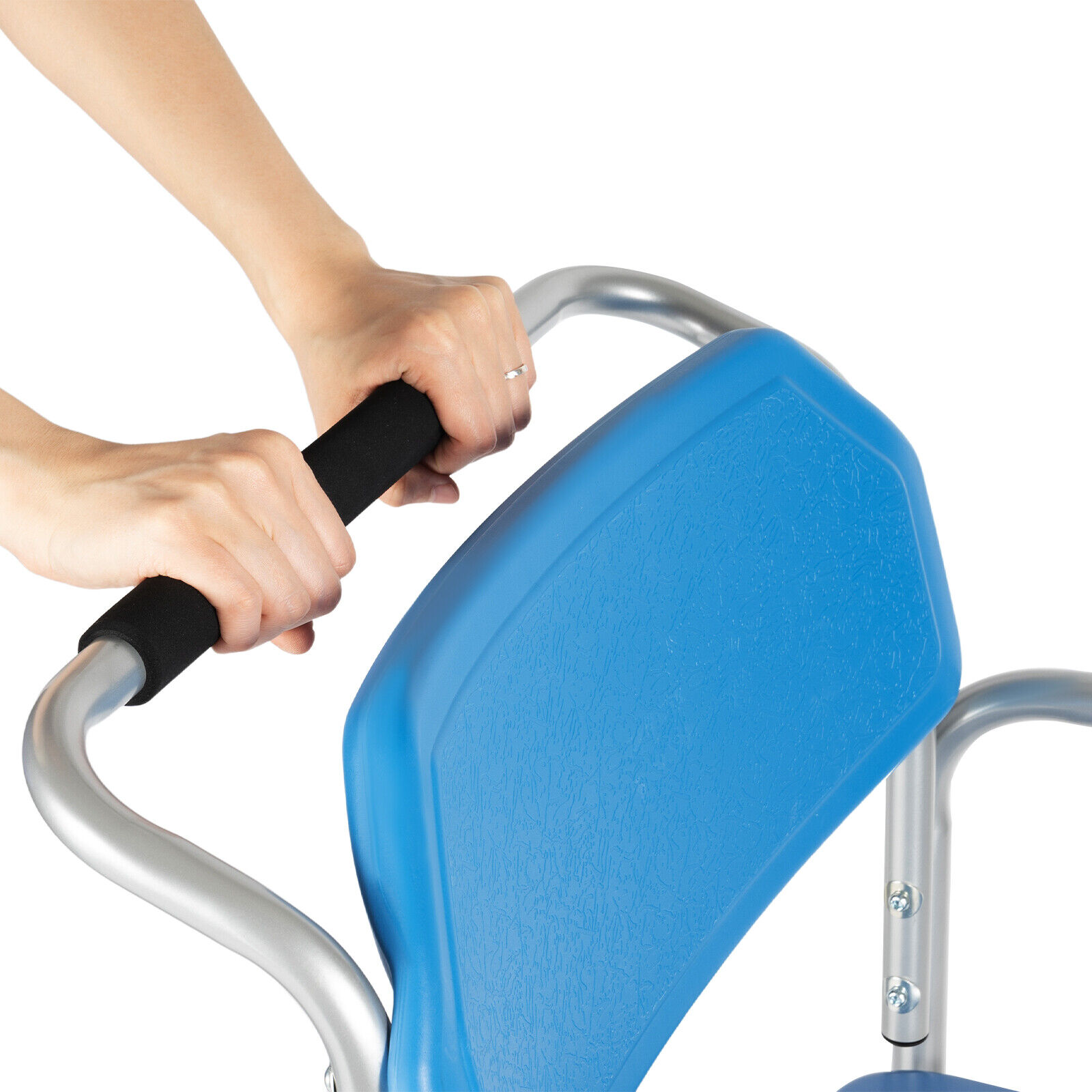 Elderly Shower Wheelchair,350lb Beside Commodes,Shower Potty Transport Chair,Bath Wheelchair Hight Adjustable,Flip Up Footrests Perfect for Handicap Disabled Travel Use