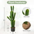 thumbnail image 5 of 32.5" Tall Fake Cactus Plant Potted Large Cactus 'Euphorbia Accruensis Cactus' Big Cacti Artificial Cactus for Home Garden Office Decor Housewarming Gifts, 5 of 5