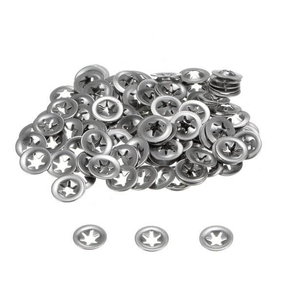 120 Pack Internal Tooth Star Lock Washers M3 Quick Speed Locking Washers, 304 Stainless Steel Starlock Push Nuts