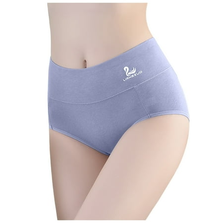 BYHONG Underwear Women Lace Waistband Full Briefs Ladies High Leg Knickers for Women Soft Stretch Panties Panties for Women Pack Light Blue XXL