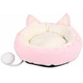 thumbnail image 1 of Cat Bed Cat Calming Beds Cat Sleeping Bed with Cat Pom Pom Toy Detachable Washable Fluffy Cat Beds for Indoor Cats-Pink, 1 of 4