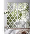 thumbnail image 3 of Sage Green Morocco Sheer Curtains 96 Inch Length 2 Panels Set, Vintage Grey Shabby Chic Plaid Voile Window Treatment Semi Sheer Long Curtains Drapes for Bedroom/Living Room/Kitchen 52"x96"x2, 3 of 7