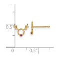 thumbnail image 2 of Auriga 14k Yellow Gold Red CZ Reindeer Stud Earrings for Women(L- 7.1mm, W-8.6mm), 2 of 4