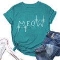 thumbnail image 4 of Graphic Tees for Women T-Shirts Cat T Shirts For Women Cute Cat Graphic Tees Cat Lover Shirt Summer Short Sleeve Tops Blue S, 4 of 4