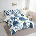 thumbnail image 3 of Manfei Watercolor Christmas Tree Bedding Comforter Set 7 Pieces, Happy Xmas King Bedding Sets, New Year Theme Bed Sheets, Super Cozy Room Decor, 3 of 7