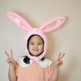thumbnail image 4 of VONKY Cute Rabbit Hat with Adjustable Ears Warm Animal Soft Plush Pink 55cm 1Set, 4 of 6