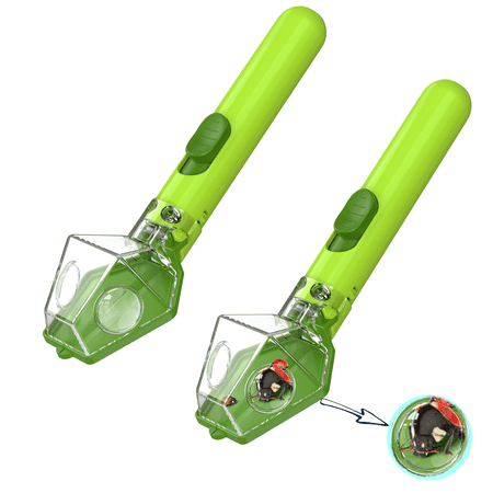 Bug Catcher for Kids Insect Trap Kit with 6X Magnifier Glass - STEM Educational Exploration Tool for Indoor and Outdoor Christmas Birthday Gifts Toys for Adults Boys and Girls (Green 2PCS)