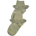 thumbnail image 3 of Tic Tac Toe Girls Rollover Lace Sock 31901-Small (WHITE), 3 of 3