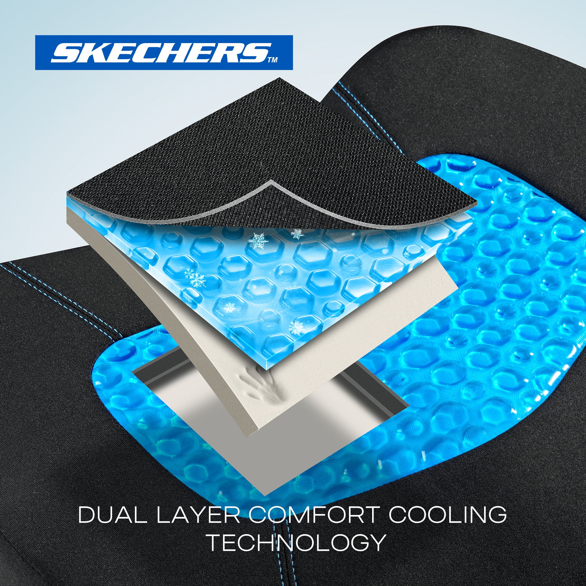 Skechers Memory Foam Seat Cushion Cooling Gel Cushion Pillow Tailbone Pain Relief Cushion – Chair Cushion, Car Seat Cushion, Office Chair Cushion