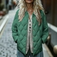 thumbnail image 2 of WMTBSRSW Women's Lightweight Quilted Coat Casual Button Down Coat woth Pockets Fashion Long Sleeve Padded Jackets No Hood Green XXL, 2 of 8