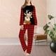 thumbnail image 4 of Conjunto De Pijamas De 2 Piezas Conjunto de pijama familiar de 2 piezas Conjunto informal de manga larga con estampado de alce y pantalones Traje diario Ygjytge Mamá Rojo M para Mujer, 4 of 5
