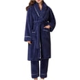 thumbnail image 2 of Idoravan Spring Savings Women's Pajama Sets Long Sleeve Pj Tops and Pants 2 Piece Loungewear Set with Pockets Navy M, 2 of 8
