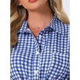 thumbnail image 5 of DARING DIVA 2 Pieces Plaid Pajama Short Sleeve Set Button Down Shirt XL Blue, 5 of 6