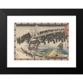 thumbnail image 2 of Andō Hiroshige 14x11 Black Modern Framed Museum Art Print Titled - Marching Over Bridge (19th Century), 2 of 5