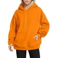 thumbnail image 1 of IMENGL Solid Color Plush Thick Raglan Sleeve hooded sweater Autumn Winter, Orange XL, Size M-2XL, 1 of 2
