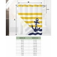 thumbnail image 7 of No Hook Shower Curtains, Yellow Striped Long Bathtub Curtains with Snap in Liner, Navy Blue Nautical Anchor Geometric Waterproof Washable Fabric Bathroom Shower Curtain Sets, 72" x 78", 7 of 7
