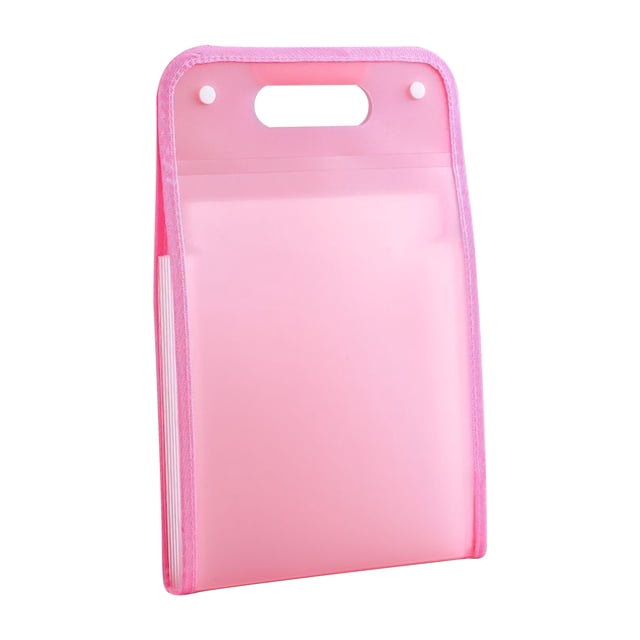 Btomtd Extended Folder Organ Bag Student Portable Test Paper Storage Bag Large Capacity Bill Document Bag, Pink