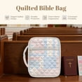 thumbnail image 4 of FOR U DESIGNS Flower Pink Blue Pttern Bible Cover Large Capacity Bible Holder Case with Handle Quilted Book Cover Bible Carrier Tote Bag for Bible Study/Daily Use, 4 of 7