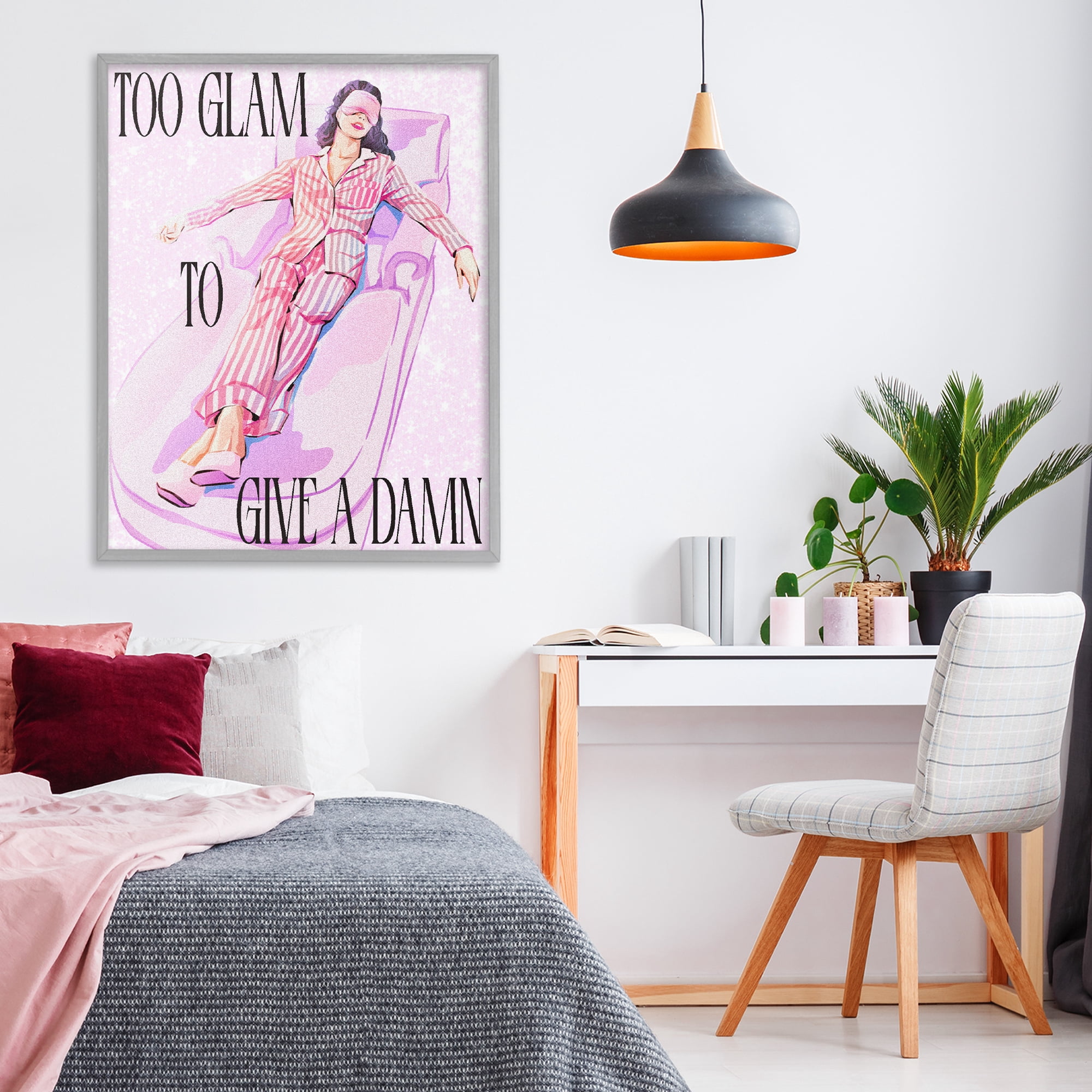 Stupell Industries To Glam To Care Gray Framed Giclee Art, design by Ziwei Li