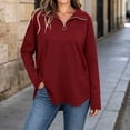 thumbnail image 5 of AloohaidyvioNo Boundaries Womens Half Zip Fleece Sweatshirts Fall Oversized Trendy Long Sleeve Casual Pullover Tops, 5 of 8