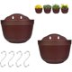 thumbnail image 1 of 2 Piezas de Maceta Colgante de Plástico, Macetas Colgantes de Metal, Maceta de Cerca, Macetas de Cestas Colgantes, para Cultivar y Decorar Plantas, Color Café Oscuro, 1 of 5