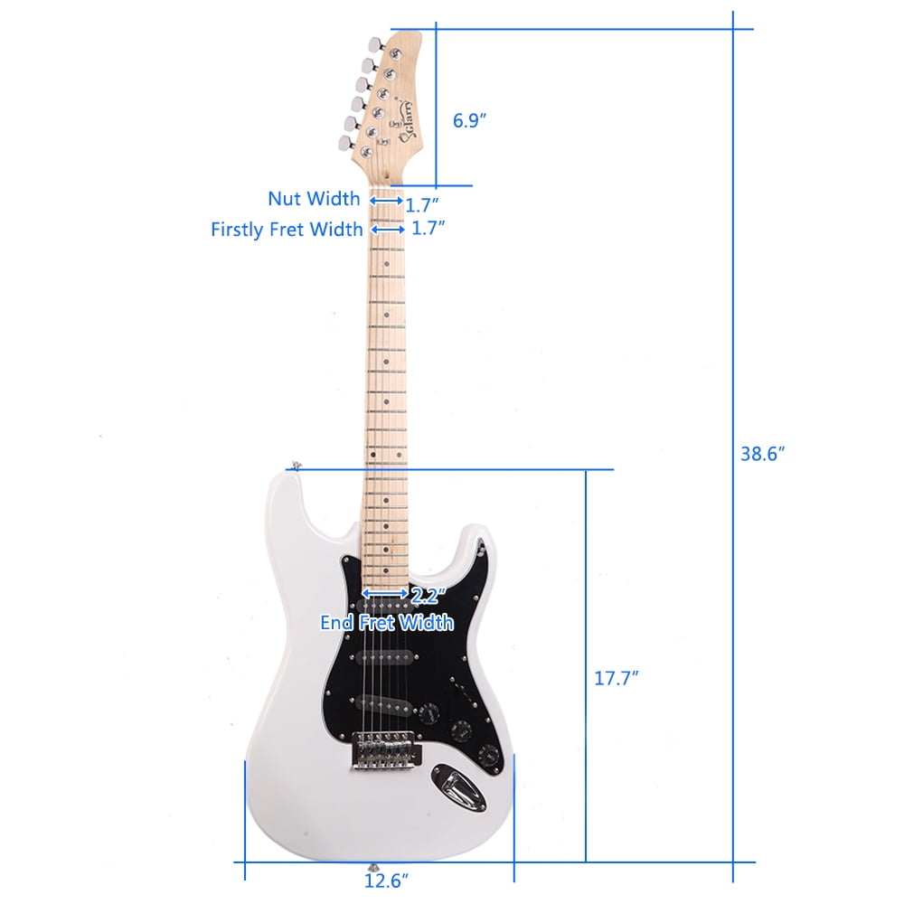 Stylish Guitar Kit with Black Pickguard White