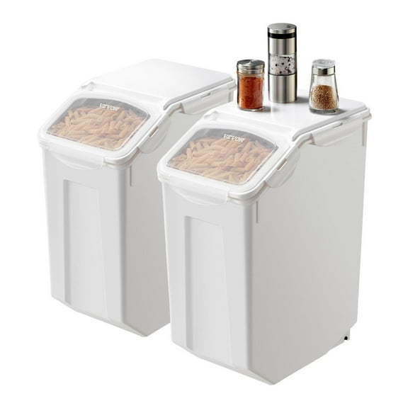 4.5Gal/20Lx2 Large Ingredient Storage Container Airtight Kitchen Flour Bin 40 L