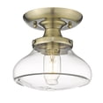 thumbnail image 2 of Wry Lighting Nash 1-light Semi-Flush Mount in Aged Brass, 2 of 2