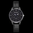 thumbnail image 2 of Reloj de cuarzo con esfera redonda para hombres y mujeres, edición femenina, elegante y casual, de cuero negro, 2 of 3