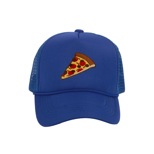 Adult Men's Pepperoni Pizza Slice Rope Foam Trucker Hat, Royal