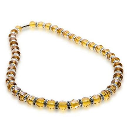Alexander Kalifano WHITE-NGG-N24 Gorgeous Glass Necklaces - Citrine