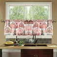 thumbnail image 4 of Yayeee Kitchen Curtains Tier Set of 2 Light Filtering 57"x36" Over Sink Window Panels, Light Pink Gingerbread Houses, 4 of 7