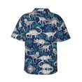 thumbnail image 3 of Dinosaur Jungle Hawaiian Shirts For Men, Summer Short-Sleeve Relaxed-Fit Button-Down Shirts X-Large, 3 of 9