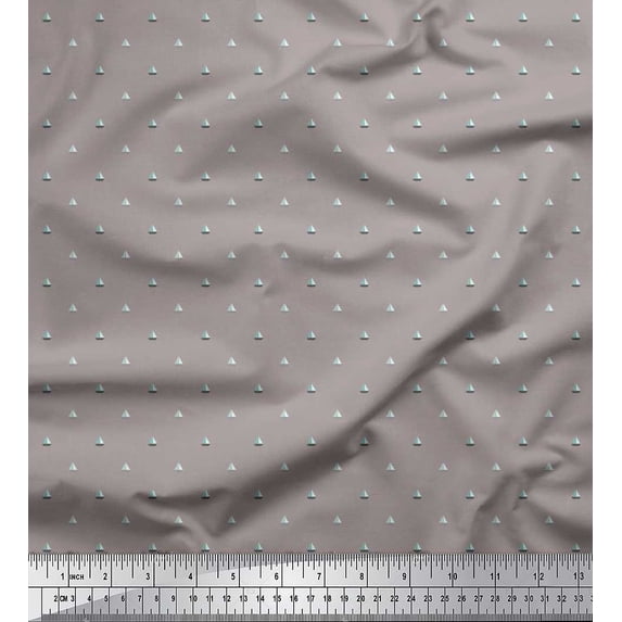 Soimoi Poly Georgette Fabric Sailboat Shirting Print Sewing Fabric Yard 52 Inch Wide