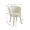 thumbnail image 4 of Modern Accent Armchair, Velvet Upholstered Chairs with Armrest and Shell-shaped Backrest, Leisure Chair with Metal Legs for Living Room Dining Room Restaurant, White, 4 of 7