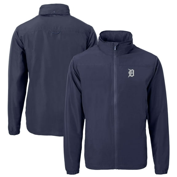 Men's Cutter & Buck Navy Detroit Tigers Big & Tall Charter Eco Recycled Full-Zip Jacket