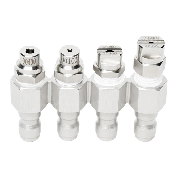 Steel Highly pressure Cleaning Nozzle 4 way J Handle for 2-4GPM Washers 1/4inch Resistant Cleaning Nozzle 4 way J Arm LeakProof for 2-4GPM Washers