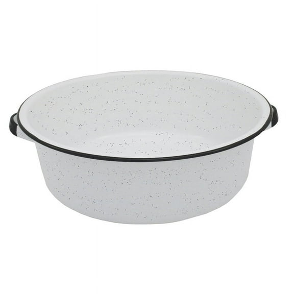 Granite Ware Porcelain Enamel Dish Pan - Non-Stick, 15 Qt, Black/White
