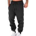 thumbnail image 1 of Pantalones de chándal para hombre Casual Joggers Color sólido Cordón Cintura elástica Deportes Fitness Pantalones deportivos con bolsillos, 1 of 2