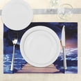 thumbnail image 3 of Ambesonne Outer Space Place Mats Set of 4, Meteorite Dock Sun, Standard Size, Orange Indigo Brown, 3 of 6